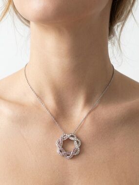 Australian Crystal Necklace 925 Sterling Silver 18”‎ Chain